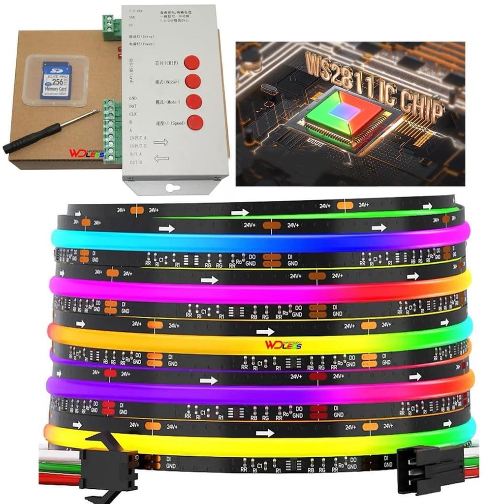 Led Ws2811 720 Leds Cob Neon Alto Brilho C/central T1000s