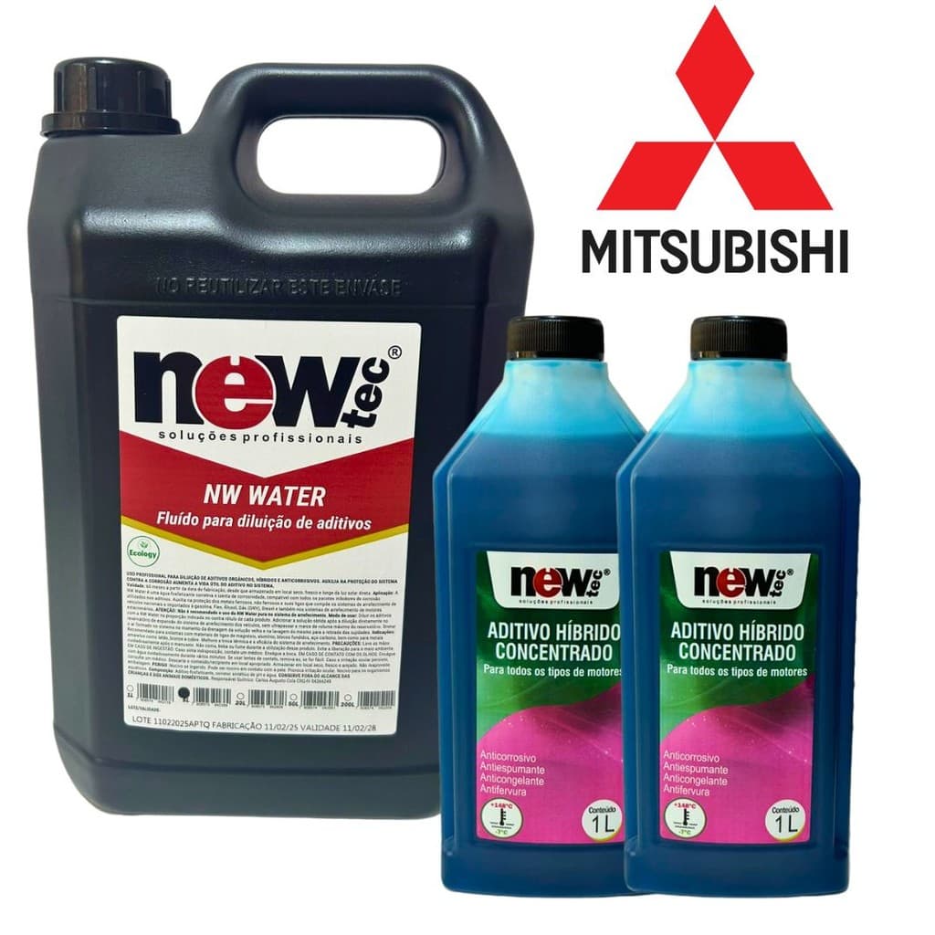 Kit 2 Litros Aditivo Para Radiador Mitsubishi 5 Litros Água Fosfatada