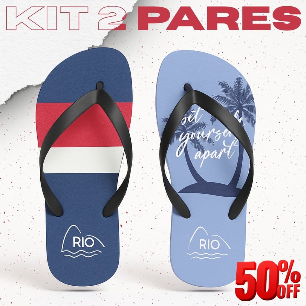 Kit 2 Pares de Chinelo Masculino Confortável e Resistente para Verão - Frete Grátis