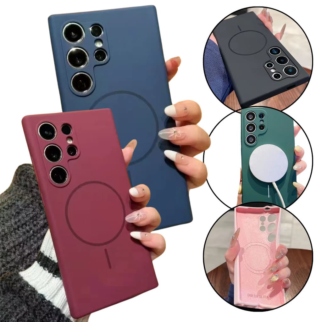 capa Capinha Silicone case magsafe Magnética indução Para S24fe s23fe S23 S24 S25 s25edge Plus Ultra