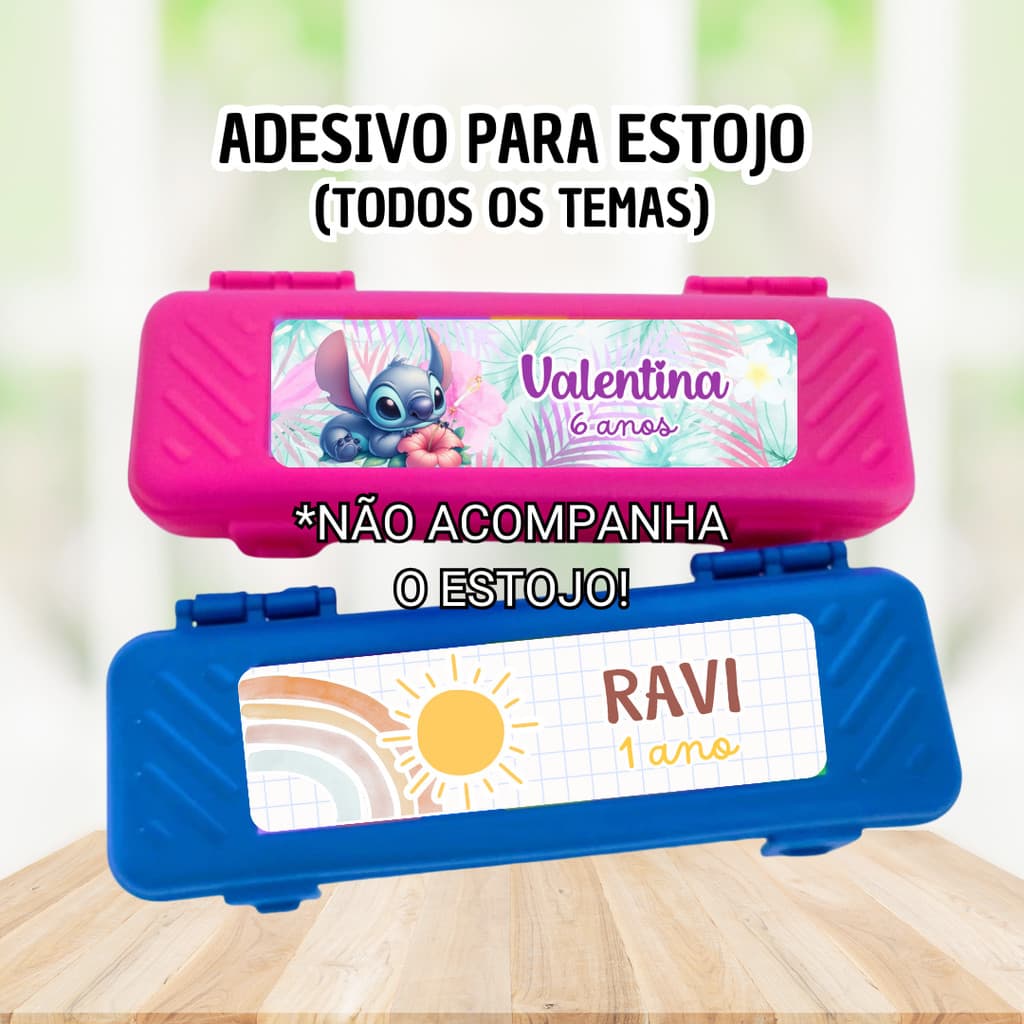 Rótulo Adesivo personalizado para Estojo de plástico - Lembrancinha Festa