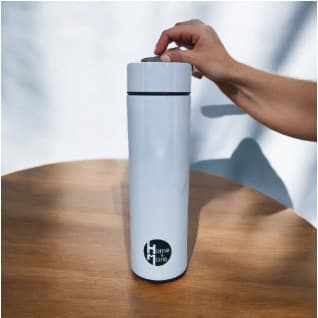 Garrafa Térmica Inox Termômetro Digital LED Dupla Parede Vácuo Mantém Gelada Quente Academia Viagem