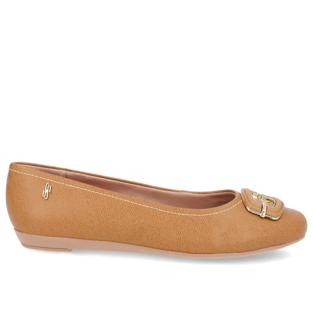Sapatilha Feminina Usaflex Bico Redondo Couro UF0104