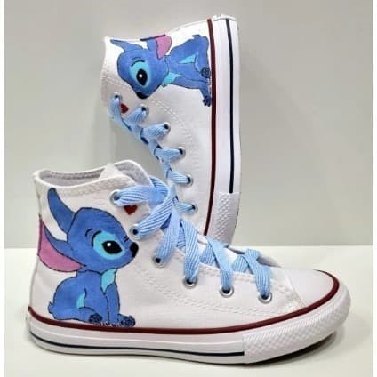 Tenis All Bota Lilo Stitch Star Infantil Diversão Estampada Menino e menina preto e branco Fer-26
