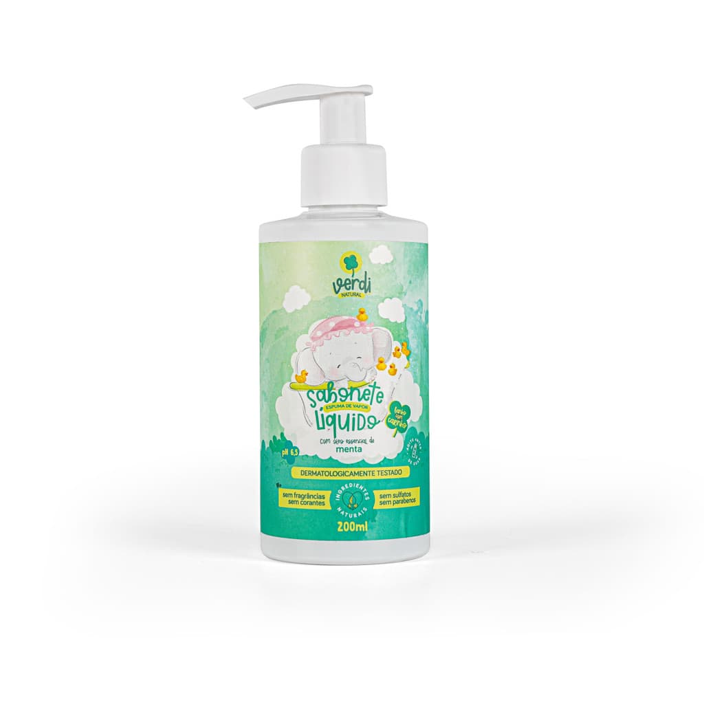 Sabonete liquido espuma de vapor para bebê de Menta - Reconfortante para gripe - VERDI