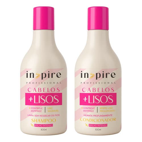 Kit Shampoo E Condicionador Para Cabelos Lisos Linha +Lisos Inspire Profissional