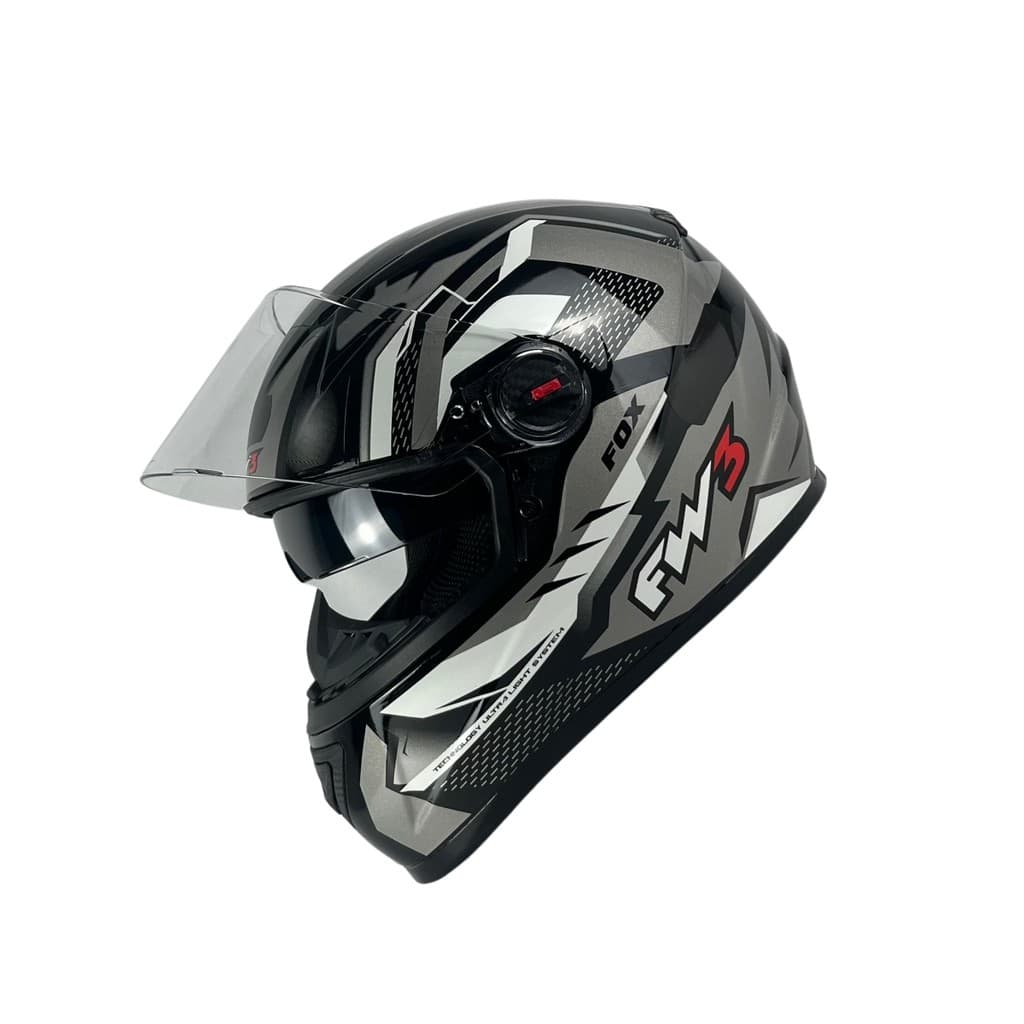 Capacete Fw3 Gtx Fox Grafite Com Óculos Interno