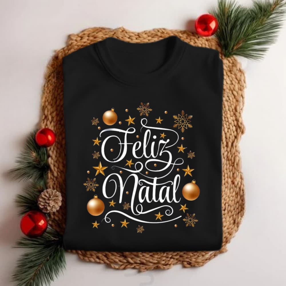 Camiseta Unissex Natal Feliz Natal Festa