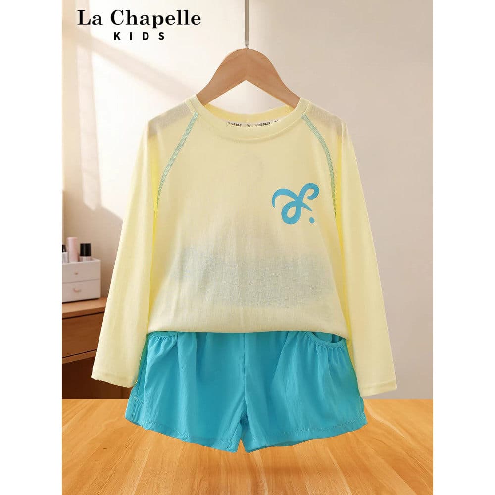 Lasher Bell roupas infantis meninas terno de verão 2026 novo estilo dopamina estilo ocidental protetor solar roupas de m