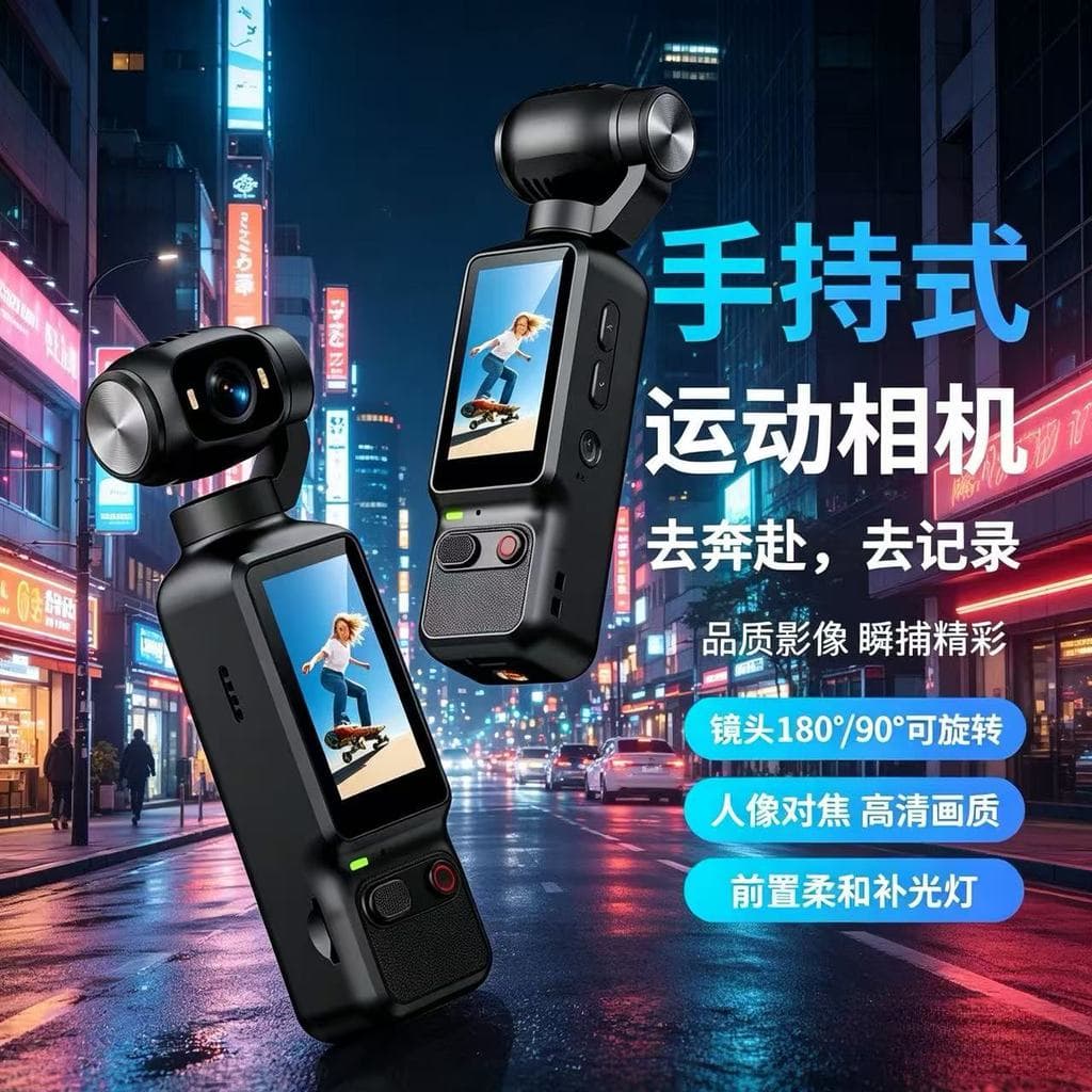 Câmera Digital portátil 4K HD com cabeça de bolso, vlog, estudante, ciclismo ao ar livre, esportes, câmera de gravação A