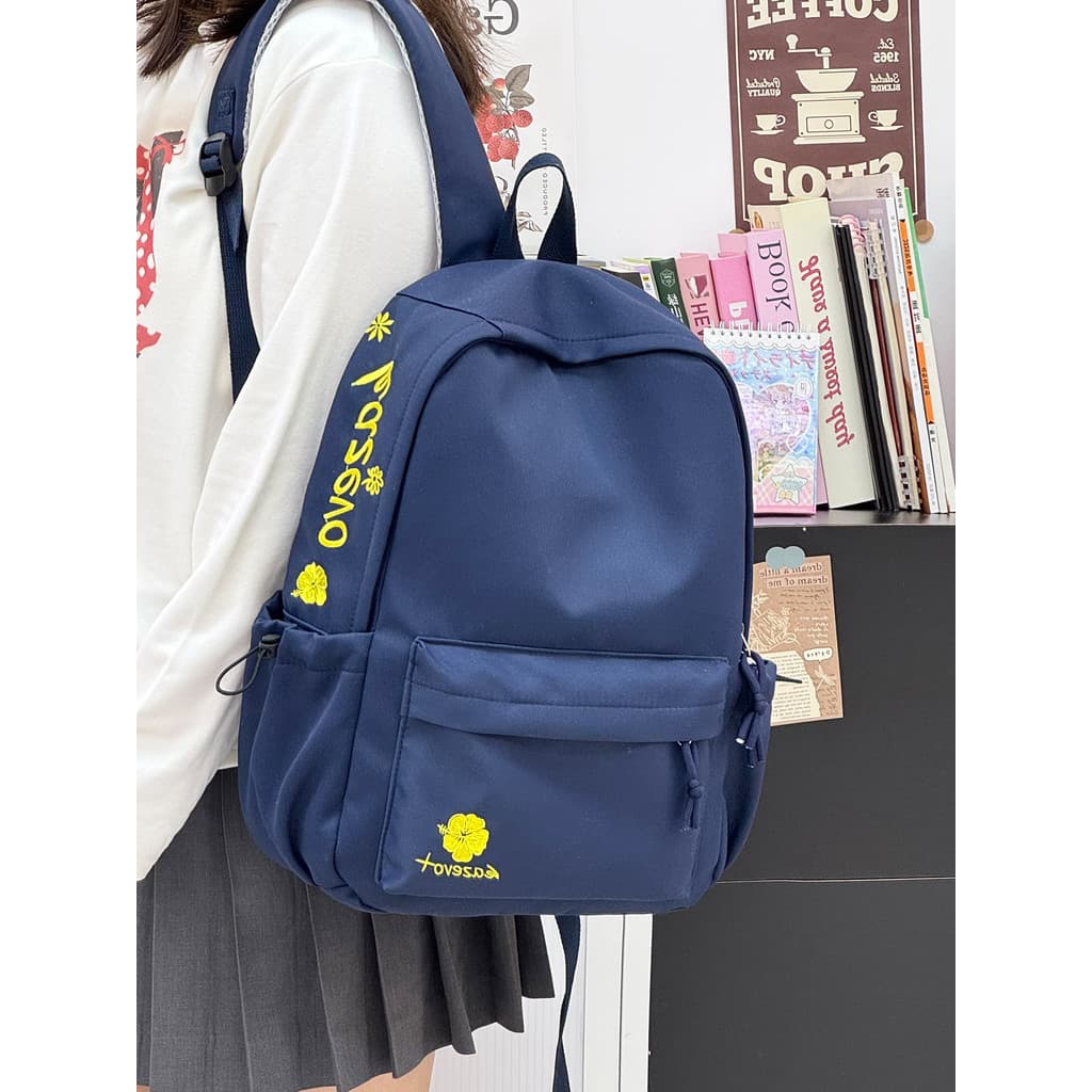 Novo estilo americano bordado mochila feminina júnior estudante do ensino médio mochila simples