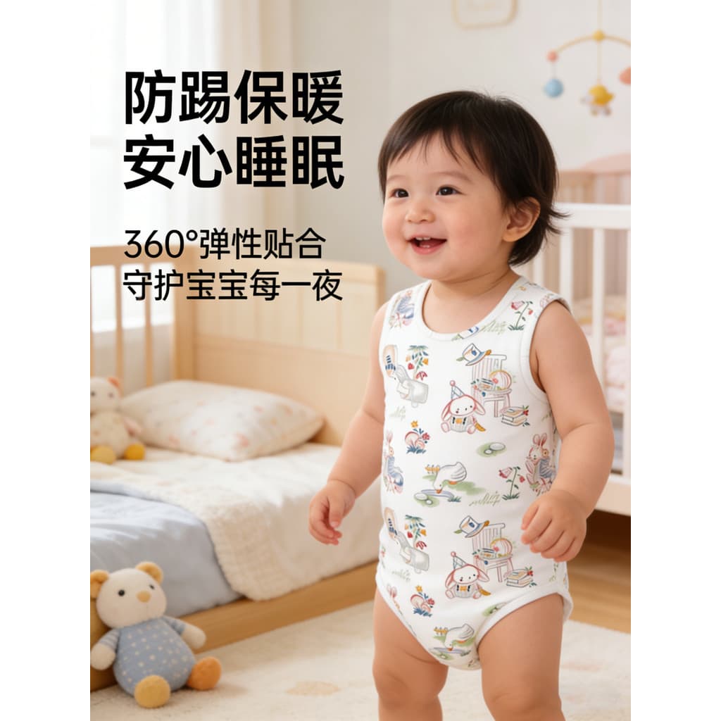 Saco de dormir infantil japonês verão estilo fino termostato respirável algodão de bambu colete de bebê estilo médio gra