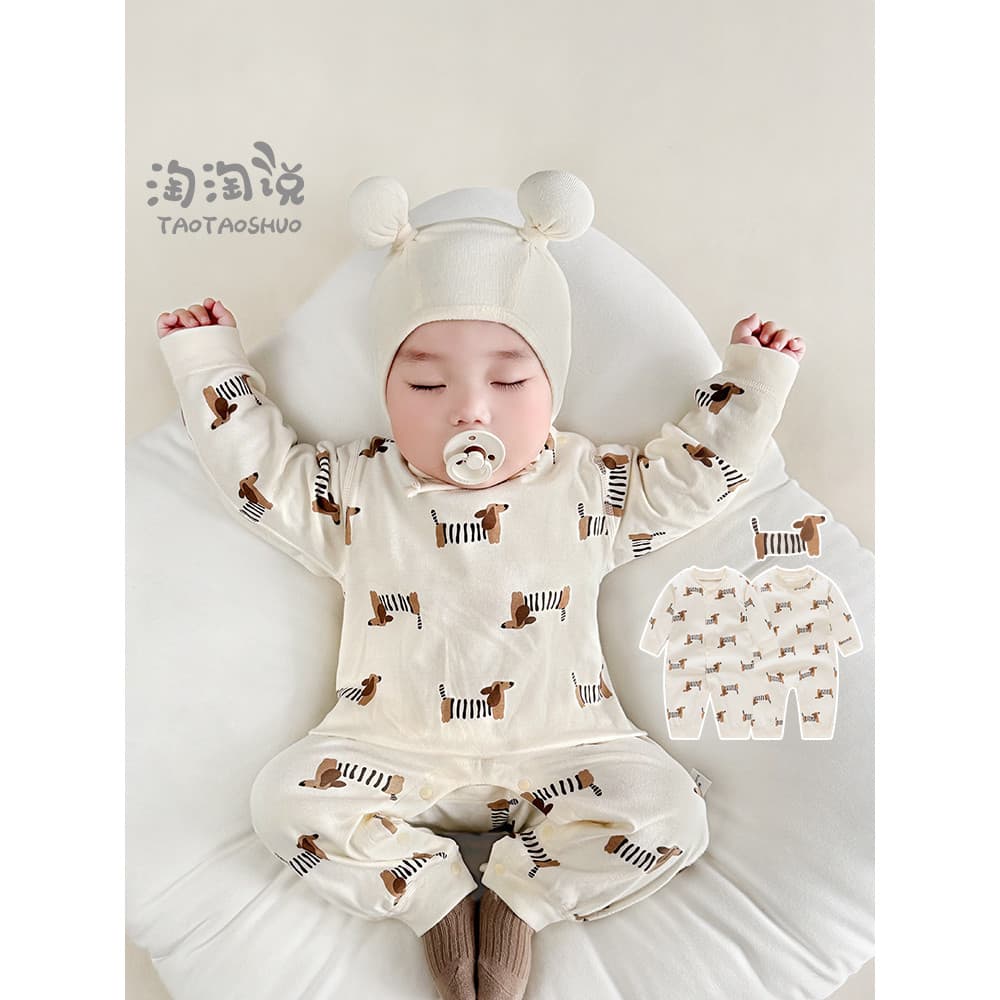 Bebê Close-fitting Bottoming macacão quente outono inverno infantil pijamas desossados macacão classe a puro algodão rou