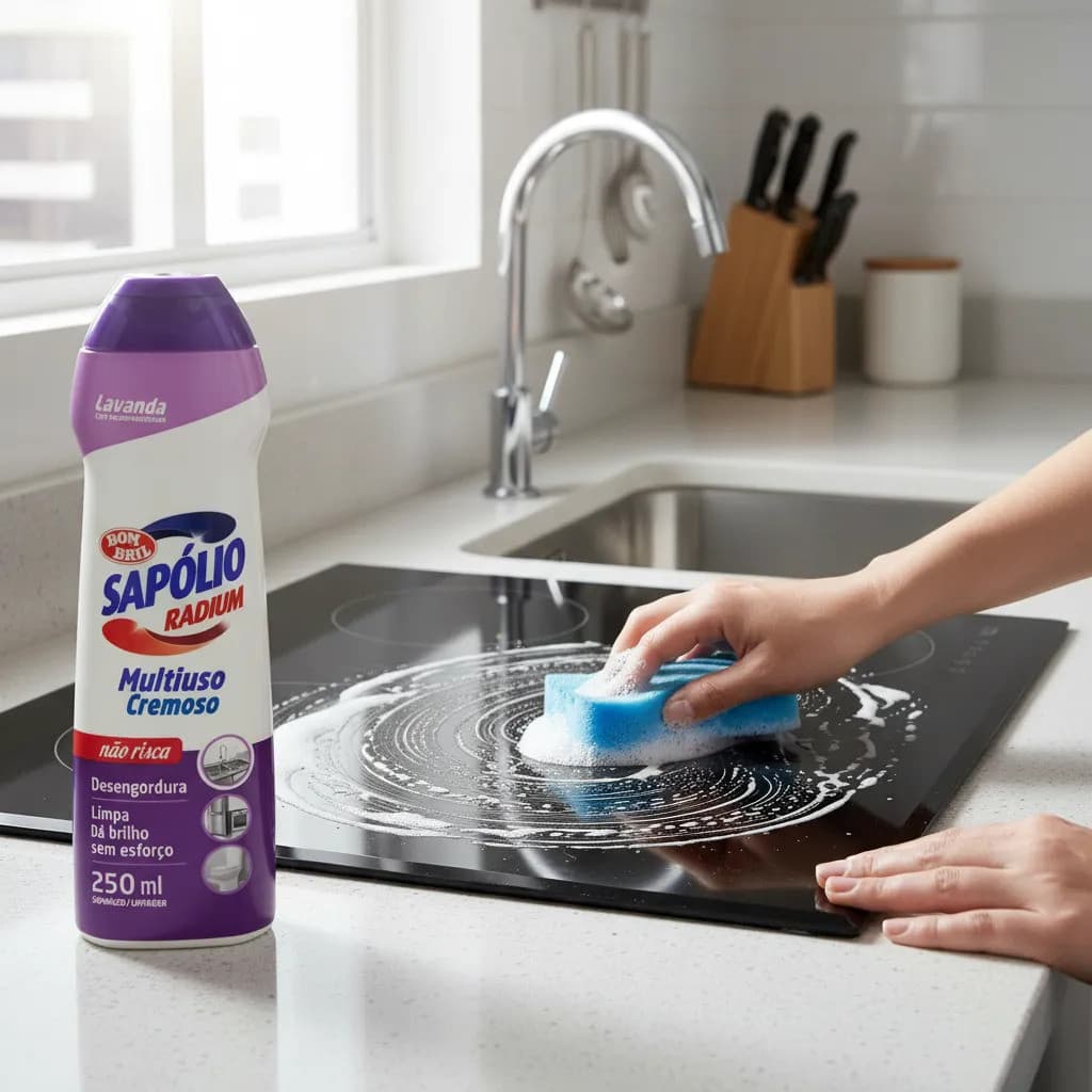 Sapólio Lavanda Cremoso Radium 250 Ml Bombril Limpeza Máxima