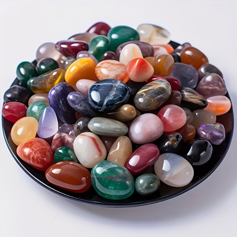 Pedras De Gota De Chuva Transparentes De Seixo De Ágata Multicolorida Natural 50G Para Paisagismo De Aquário