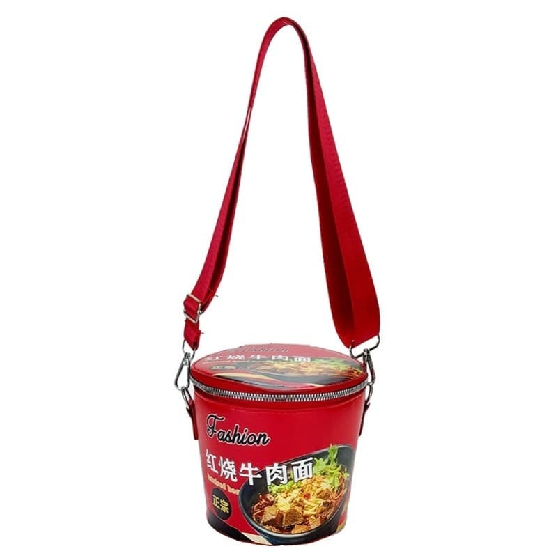 Bonito raro estranho pequeno bolsa de ombro criativo macarrão de carne refogada na moda viagem Outing namoradas saco Des