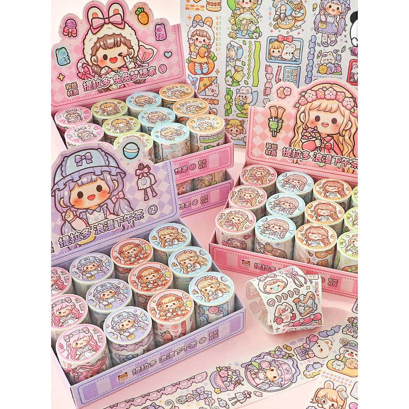 Fita tiradicional macia fofa mais molho Fita para notebook de 2 m Fita Washi em caixa Fita para notebook Cute Girl Core
