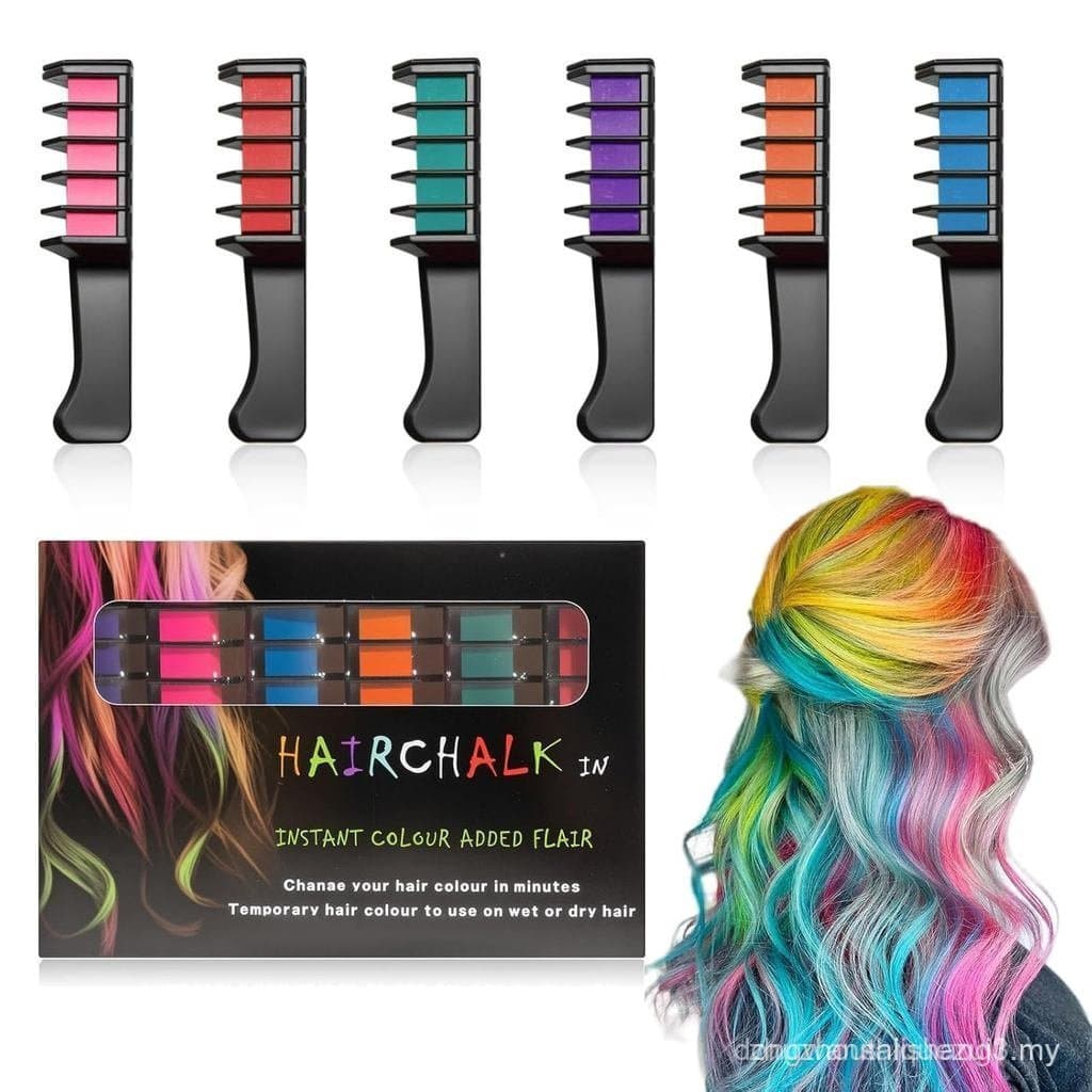 Pente de pó capilar premium de 12 cores para festas, pó capilar lavável, adequado para meninas, tintura capilar lavável,
