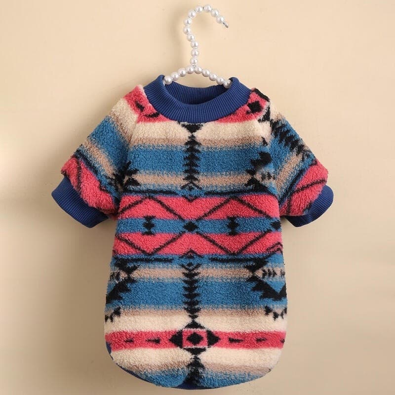 Roupas Adoráveis para Cães e Gatos - Mantenha-se Aquecido e Estiloso com nosso Suéter de Pelúcia Listrado neste Outono e
