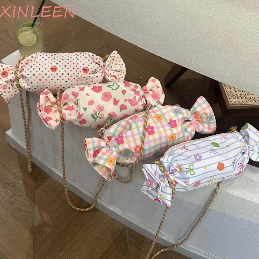 Bolsa De Ombro XINLEEN Candy Design , Crossbody Em Formato De Açúcar Com Flor Doce , | Bolso Criativo Colorido