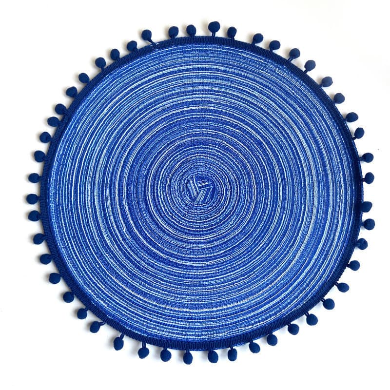 Imitação de fio de algodão Placemat redondo bola de lã de malha almofada de isolamento de natal Nordic tapete de mesa cr