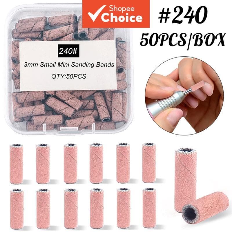 Kit-50Pcs 240# Lixadeira Elétrica Cabeça de Unhas Acessórios Manicure Ferramentas Removedor de Pele Morta