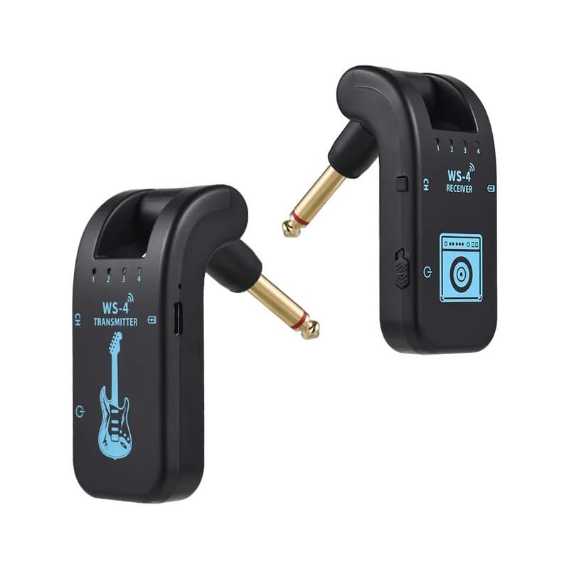 Sistema de Guitarra Sem Fio 2.4G, Conjunto Transmissor e Receptor para Guitarra Elétrica e Baixo, Transmissão em Tempo R