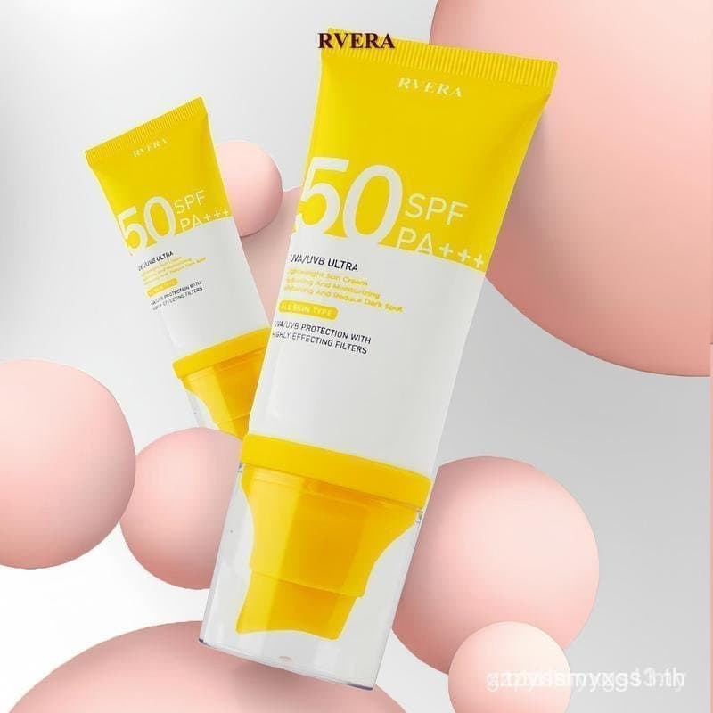 Creme Solar RVERA 50SPF PA+++ UVA/UVB Ultra Leve Hidratante Clareador Redutor de Manchas Escuras
