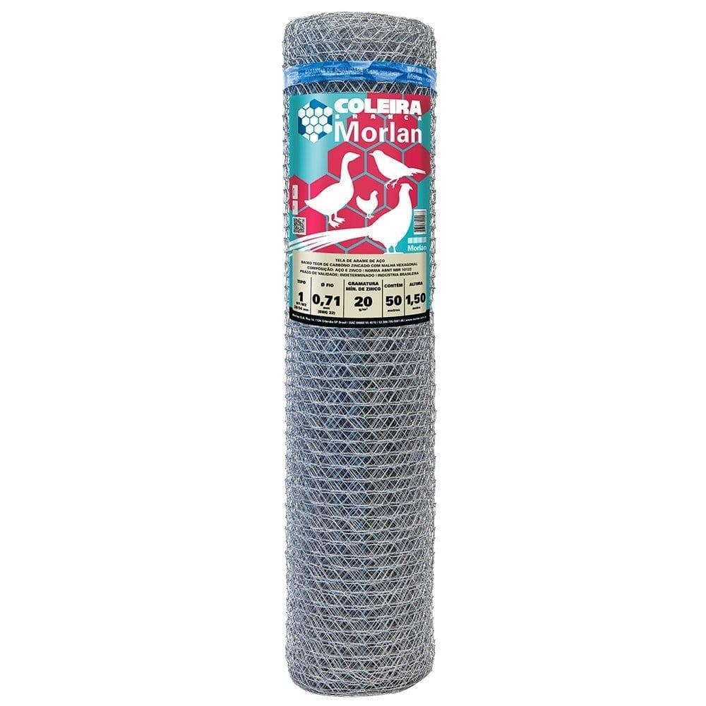 Tela Coleira Branca Morlan para Pinteiro 1x22x1,50m 50m