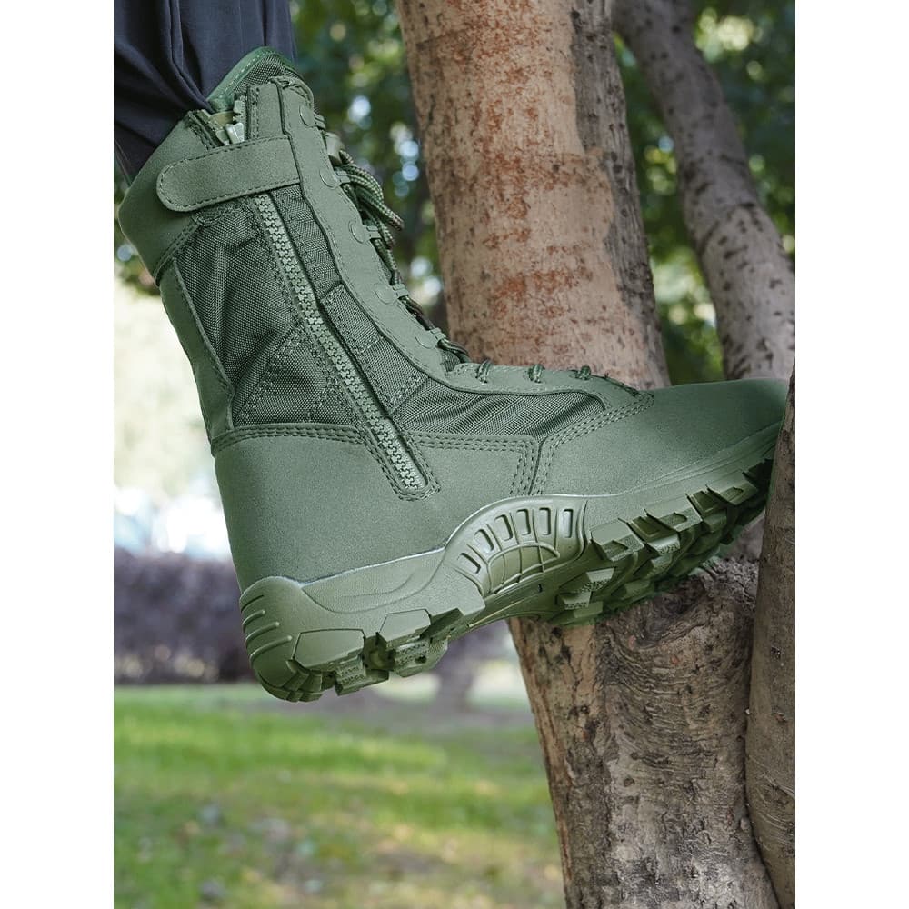 Verão respirável Casual de alta qualidade zíper botas de combate masculino aço toe-toe ventilador militar botas gerais t