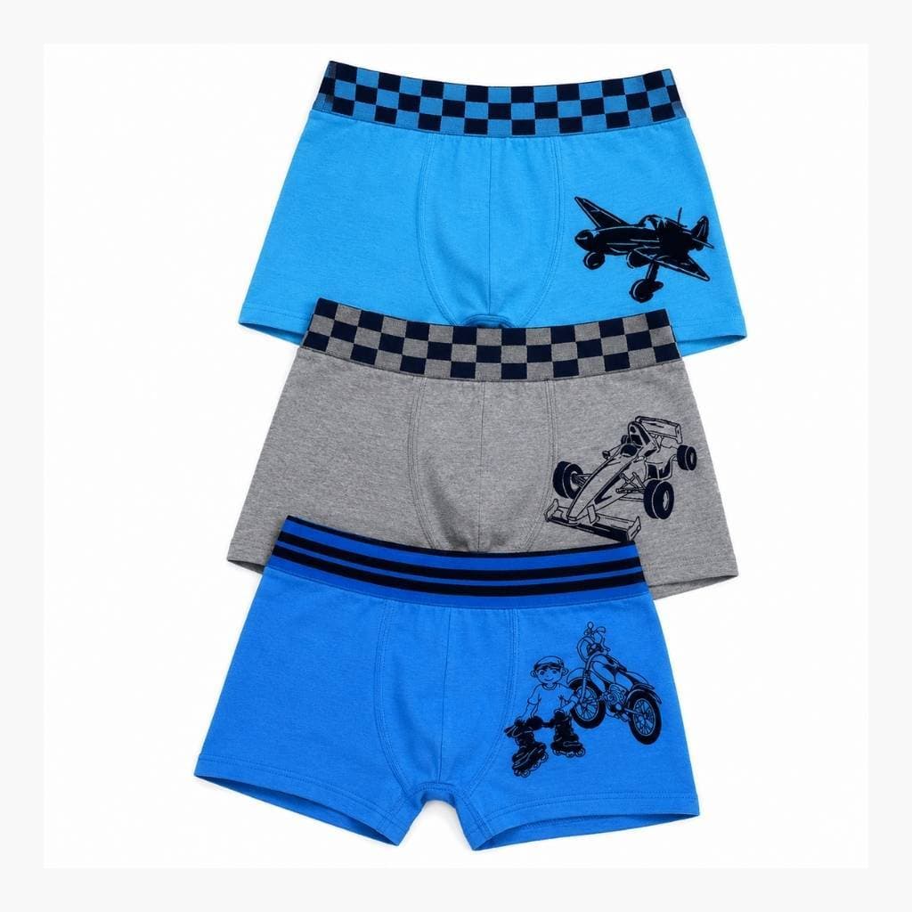 cueca infantil Kit 3 Cuecas Kids Boxer Infantis Estampadas Confortável Algodão cueca para Menino
