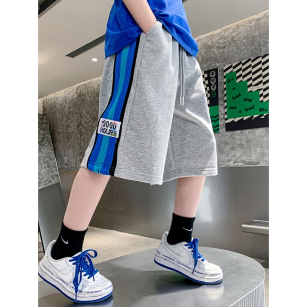 Meninos verão Shorts calças cortadas médio grande crianças calças de algodão fino meninos verão na moda cinza calças esp