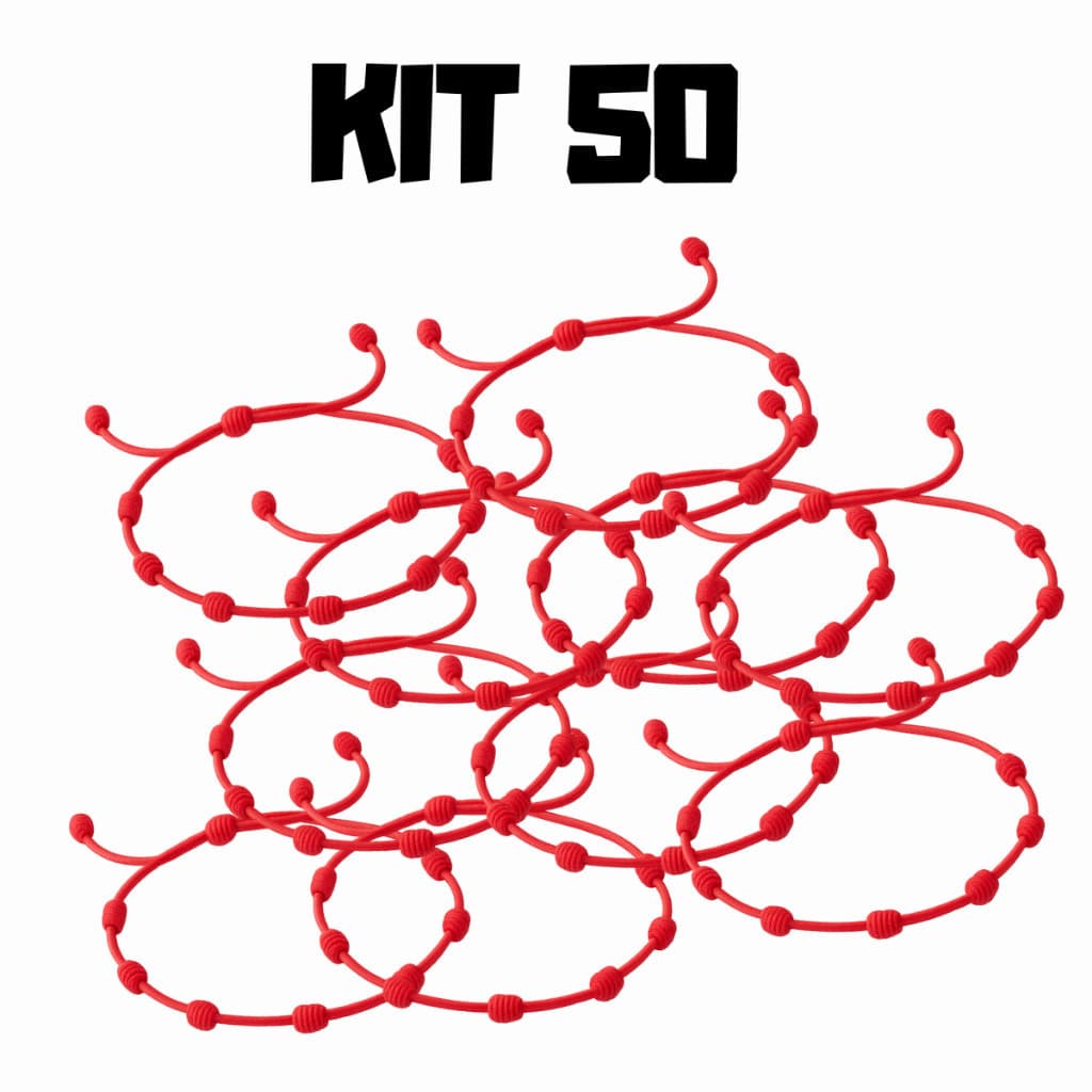 kit 50 Pulseiras 7 nós Atacado Proteção Mal Olhado Inveja Minimalista Envio Rápido 24 Horas