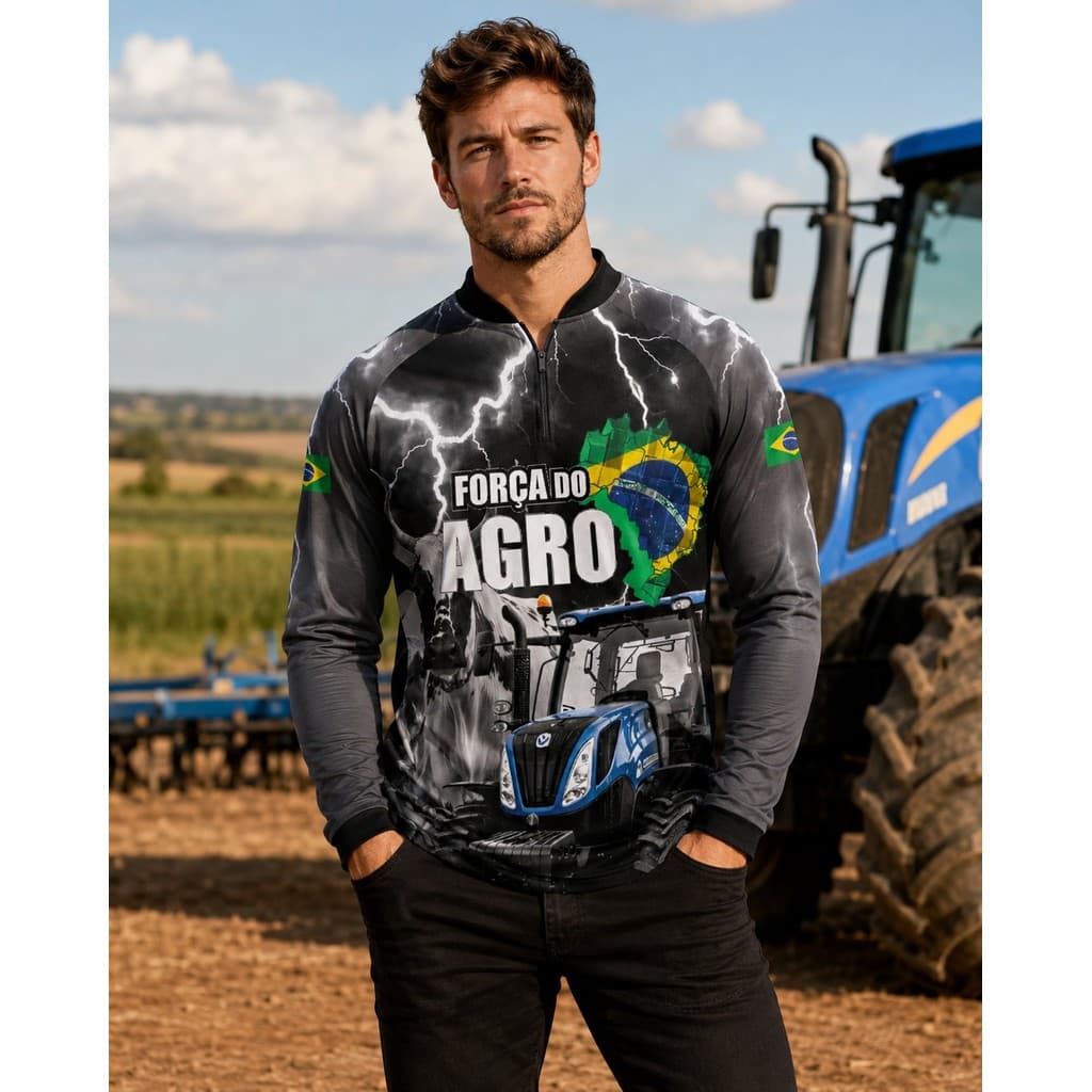 Camisa Agro Com Proteção Solar Uv50 Trator
