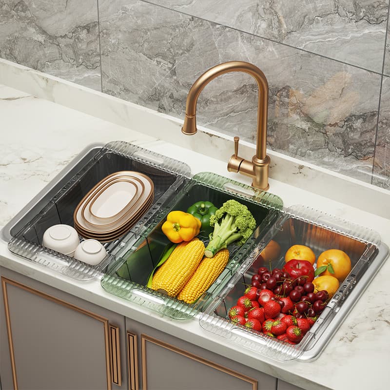 25 novo estilo cesta de drenagem ins retrátil cozinha lavar louça doméstica pia cesta armazenamento vegetal bacia lavage