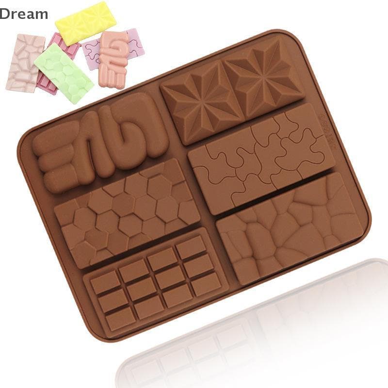 < Dream > 6 Grades De Silicone Mini Retangular Molde De Chocolate Placa De Gelo Mousse Decoração De Bolo Cozimento Bisco