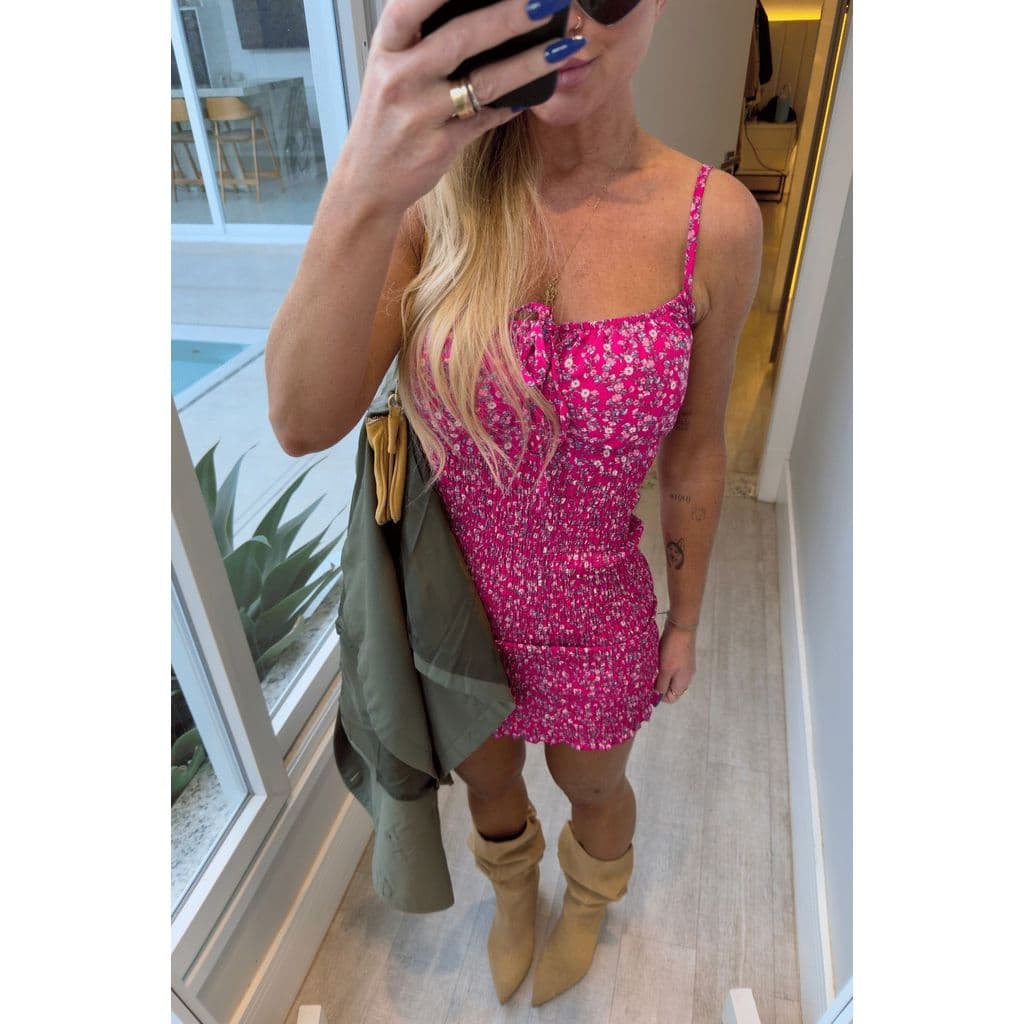 Vestido sheila pink com estampa de flores