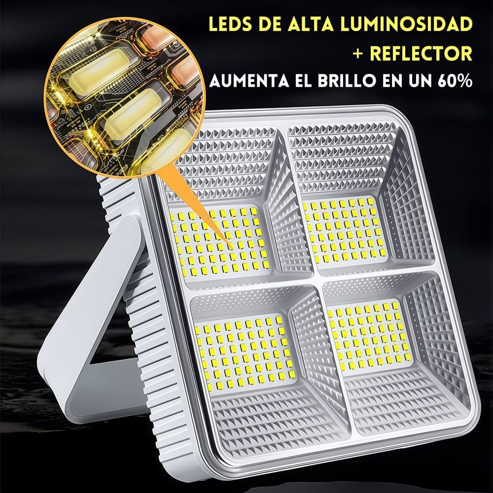 Refletor Solar LED Recarregável Iluminação de emergência Acampamento ao ar livre Luz Portátil