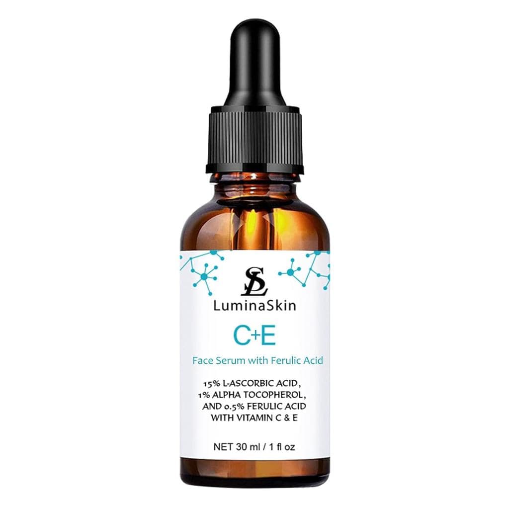 Sérum Facial de Vitamina C com Ácido Ferúlico para Mulheres, Sérum de Vitamina E e Ferúlico para Cuidados com a Pele - S