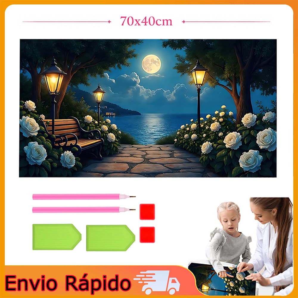 Conjunto de pintura diy com pintura de diamante quadrado 5d-70x40cm