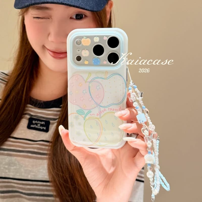 Huiwanju Verão Cor Linha graffiti Adequado Para iPhone17promax Caso Do Telefone Móvel iphone16pro/16/17pro/15pro Capa Pr