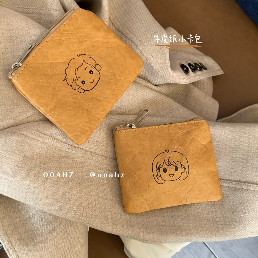 Casal Avatar ~ Kraft papel Mini moeda bolsa titular do cartão Dupont papel fone de ouvido cabo dados saco de armazenamen