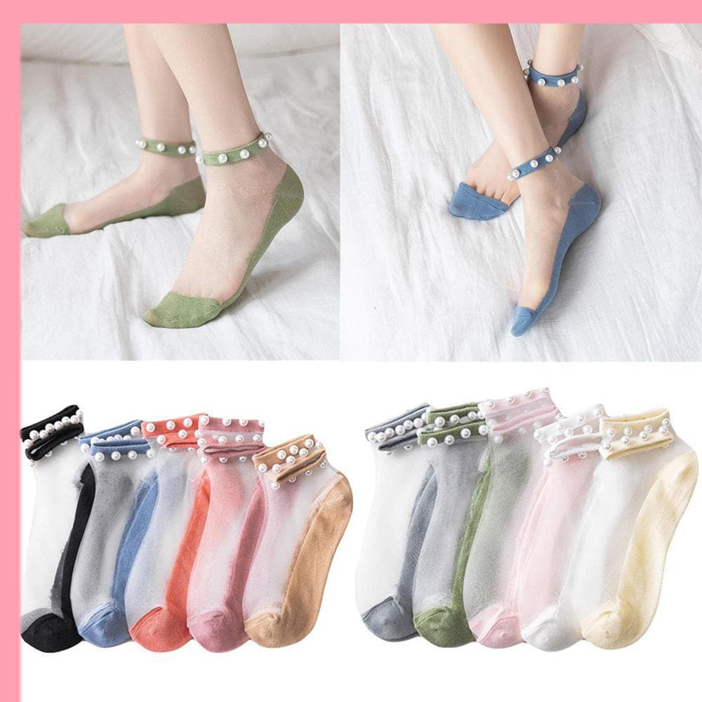 DORA Ankle Socks Transparente Respirável Mulheres Malha Nylon