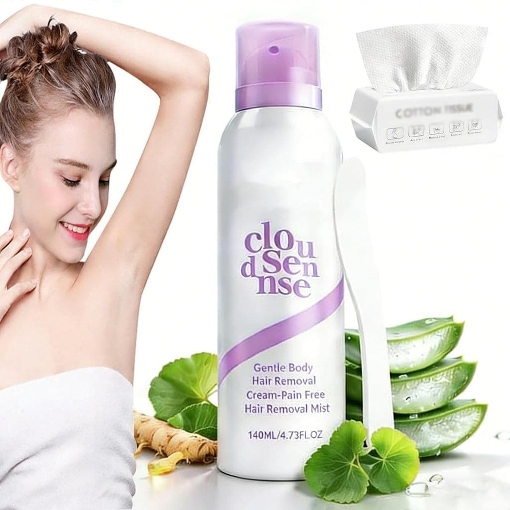 Spray Depilatório Cloud Sense, Spray Depilatório Suave, Depilação Indolor para a Área do Biquíni para Peles Sensíveis, S