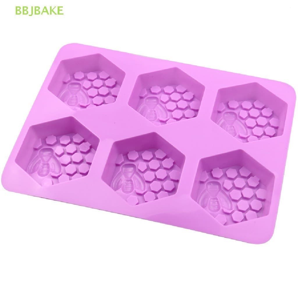 [FSBA] 6 Peças De Molde De Sabão Artesanal 3D De Silicone Em Forma De Abelha Bolo De Favo De Mel KCB VNU9
