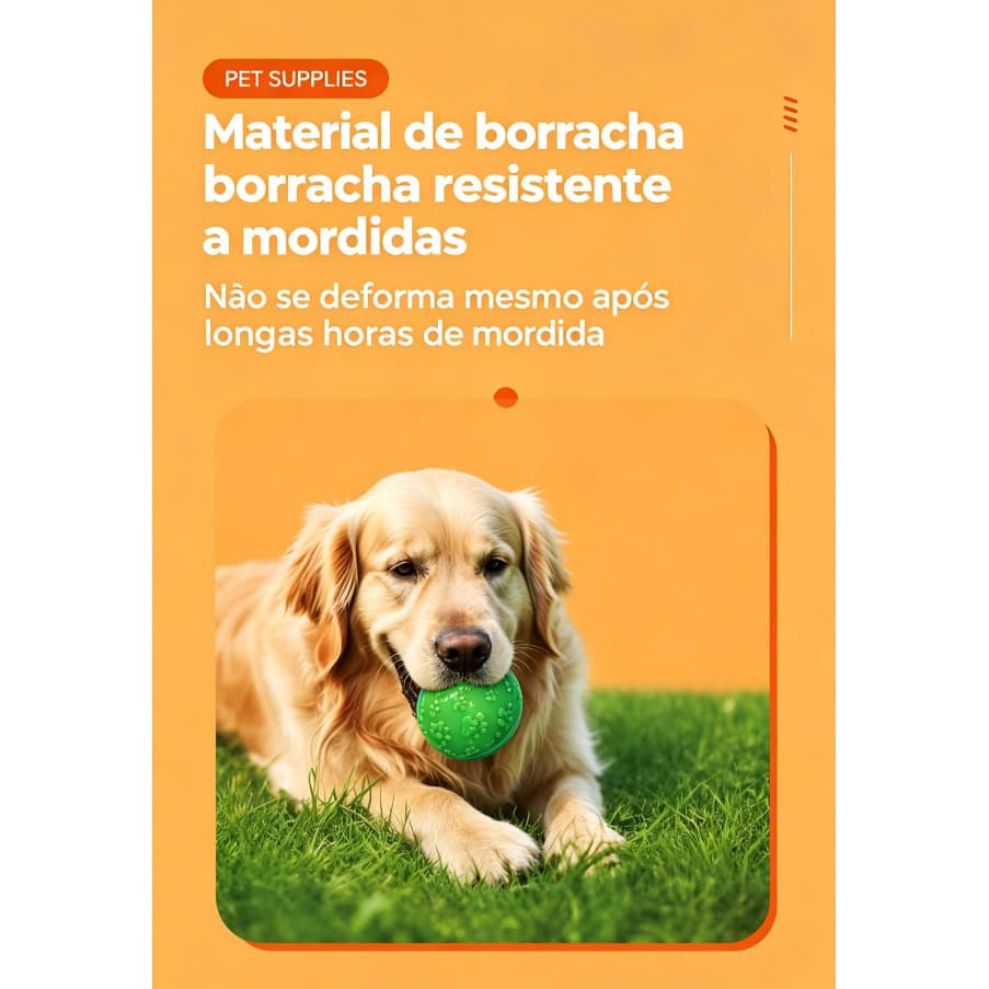 Bola de brinquedo de borracha para cães com voz resistente a mordidas Treinamento interativo ao ar livre Aliviar o tédio