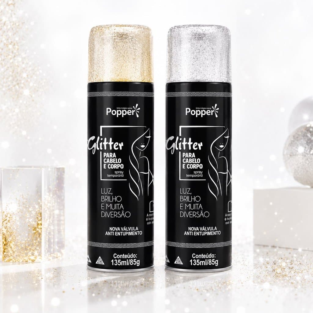 Popper Glitter Spray Para Cabelo e Corpo - Alta Ficção Perfeito E Cheiroso