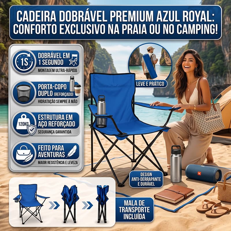 Cadeira portátil montagem rápida em 1 segundo anti-derrapante leve e prática para passeios ao ar livre pesca e piqueniqu