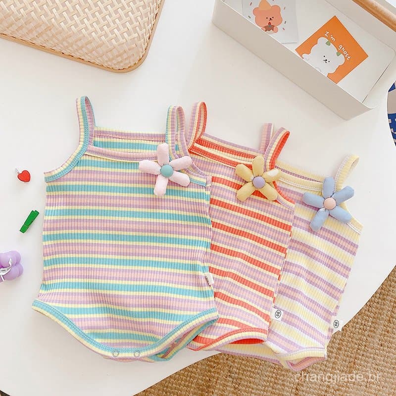 Roupas de verão para bebês, roupas para recém-nascidos meninas, macacão com alças, macacão tipo colete, roupa para ativi