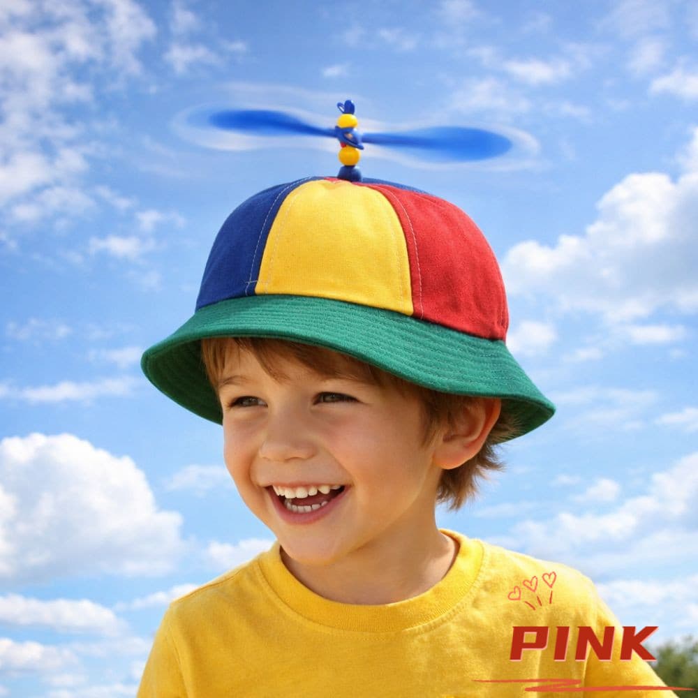 Chapéu Balde De Hélice PINK1 , Boné De Libélula De Moinho De Vento Arco-Íris Com Proteção Solar , De Sol De Aba Larga
